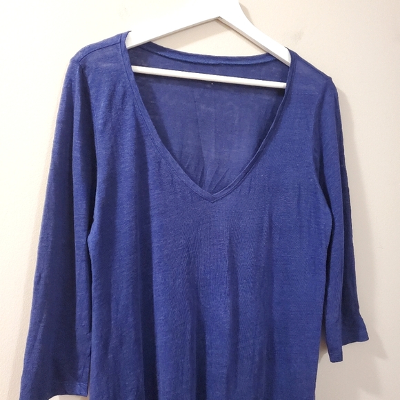 Eileen Fisher - 100% Linen Purple-Blue Dress - Size M - Picture 2 of 5